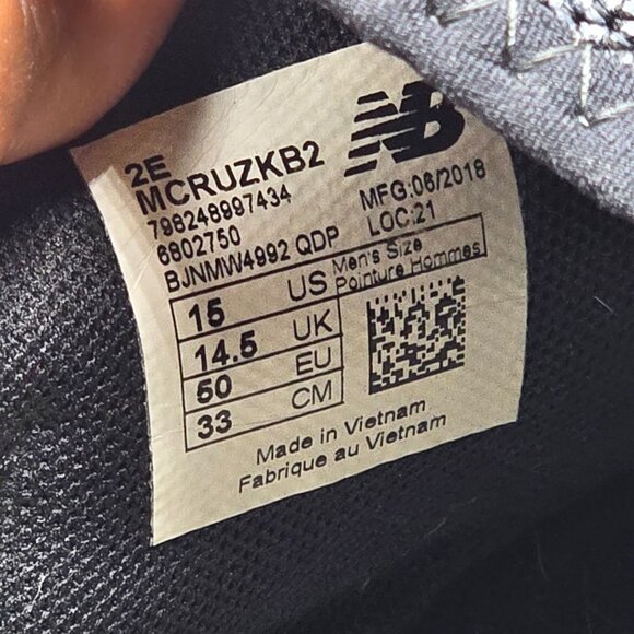 New Balance Fresh Foam Cruz V2 Mens Size 15 2E Black Athletic Shoes Running - Picture 7 of 13